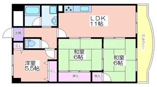 シャルマンハイツ住之江の物件間取画像